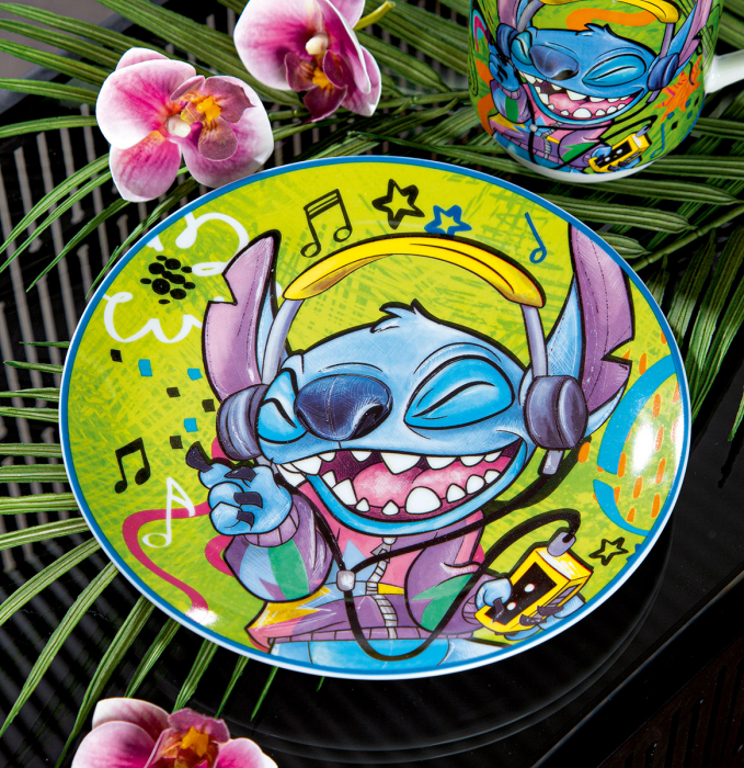 Set 2 piese, Farfurie, Stitch, Porțelan, verde, PU 3, D. 19 cm [3]