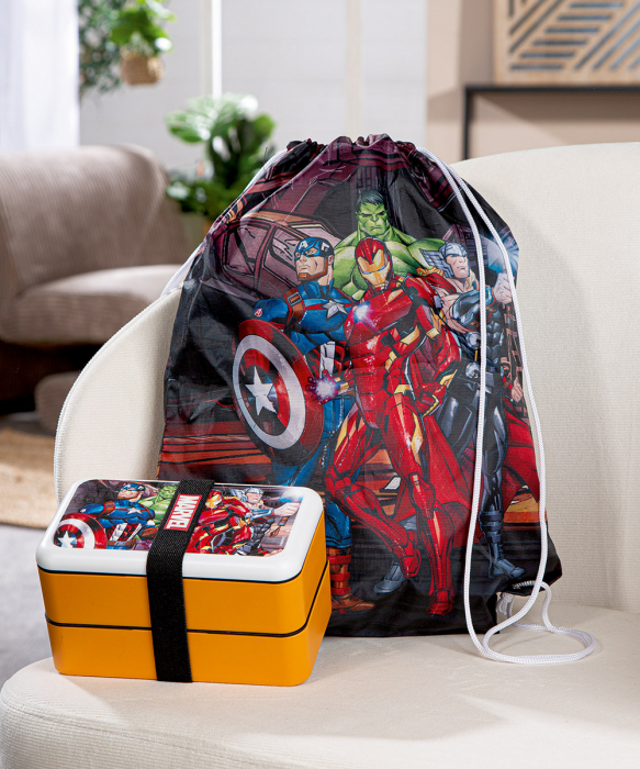 Set 2 piese, Geanta, Lunchbox, Marvel - Avengers, Sintetic, multicolor, PU 1, L. 10 cm, L. 18 cm, H. 10 cm [2]
