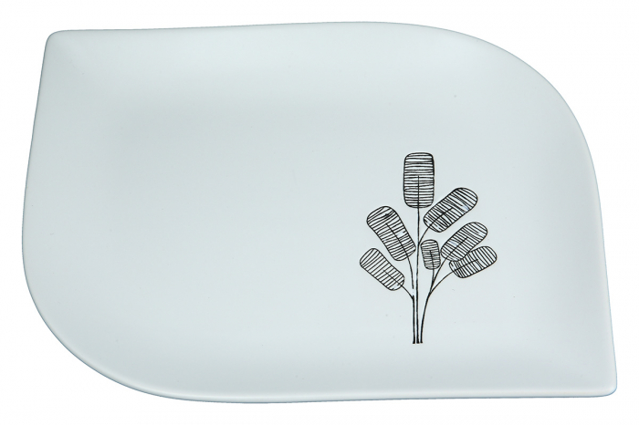 Set 2 platouri decorative Dagoba, Ceramica, Alb/Negru, 25x3x17 cm [2]