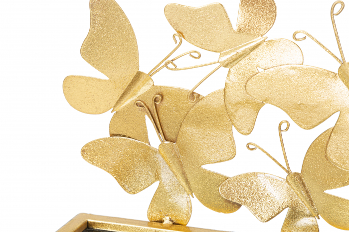 Set 2 rafturi suspendate Butterflies, Fier/MDF/Oglinda, Auriu, 16.5x43x19.2 cm [2]