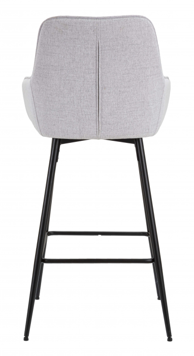 Set 2 scaune de bar Grey, Lemn/Metal/Fibre sintetice, Gri/Negru, 109x55x55 cm [6]