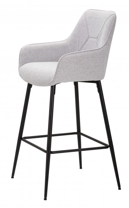 Set 2 scaune de bar Grey, Lemn/Metal/Fibre sintetice, Gri/Negru, 109x55x55 cm [3]