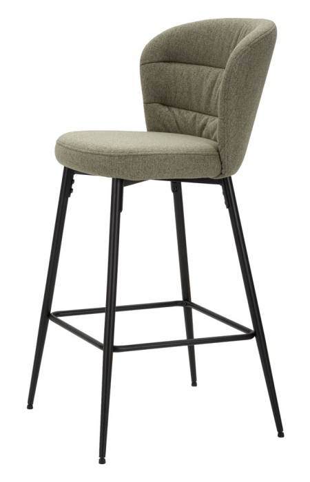 Set 2 scaune de bar Losanna, Lemn/Metal/Fibre sintetice, Verde/Negru, 108x52x59 cm [4]