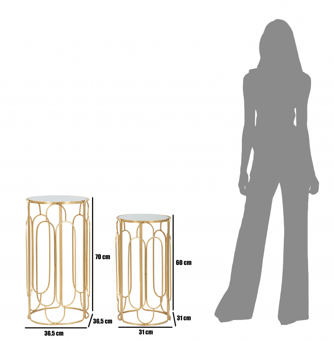 Set 2 masute ARTY ROUND CM Ø 36,5X70-31X60, Mauro Ferretti [8]