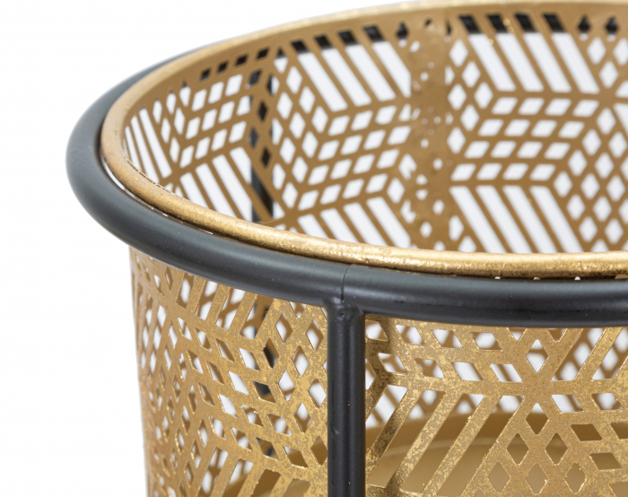 Set 2 suporturi flori COUPLE EXY, Metal, Auriu/Negru, 37x76 - 27x51 cm [4]