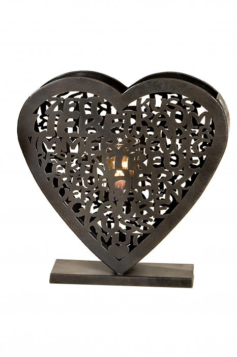 Set 2 suporturi lumanare AMORE, metal, 37/43 cm [2]