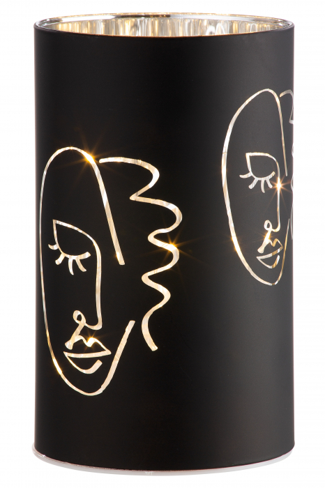 Set 2 suporturi lumanare Visione, Sticla, Negru, 14x10 cm [5]