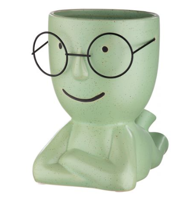 Set 2 vaze Smile, Ceramica, Verde, 20x13.5x21.5x cm [2]