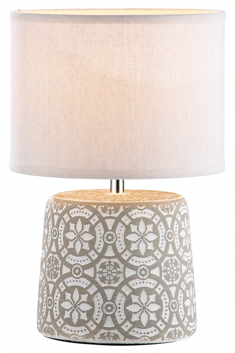 Set 2 veioze Mandala, Ciment, Alb/Negru, 16.5x23x36x28 cm [6]