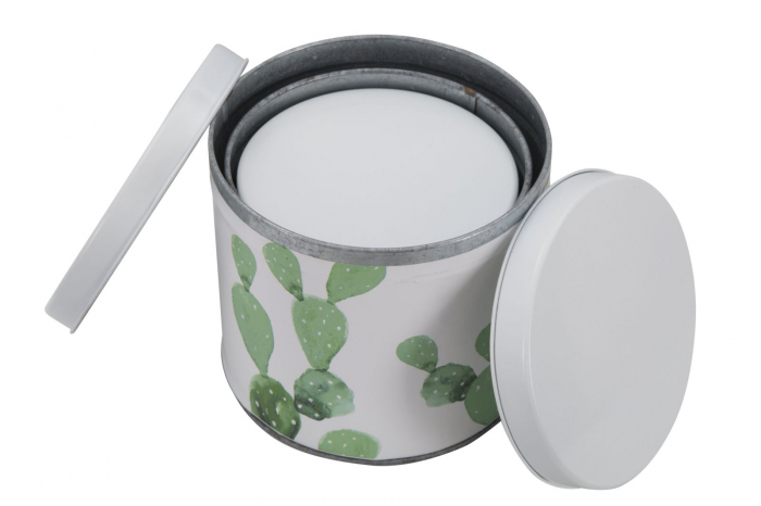 Set 3 cutii Cactus, fier, alb/verde, 15X13.5-14X11.5-12.5X10 cm [4]