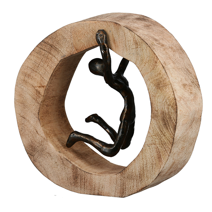 Set 3 decoratiuni Confiance lemn mango/aluminiu, 19x19x7 cm [5]