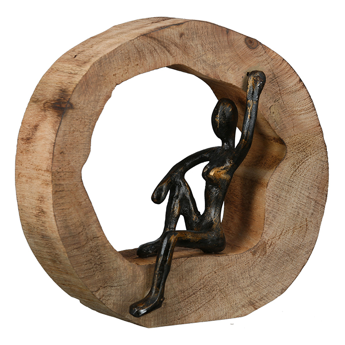 Set 3 decoratiuni Confiance lemn mango/aluminiu, 19x19x7 cm [2]