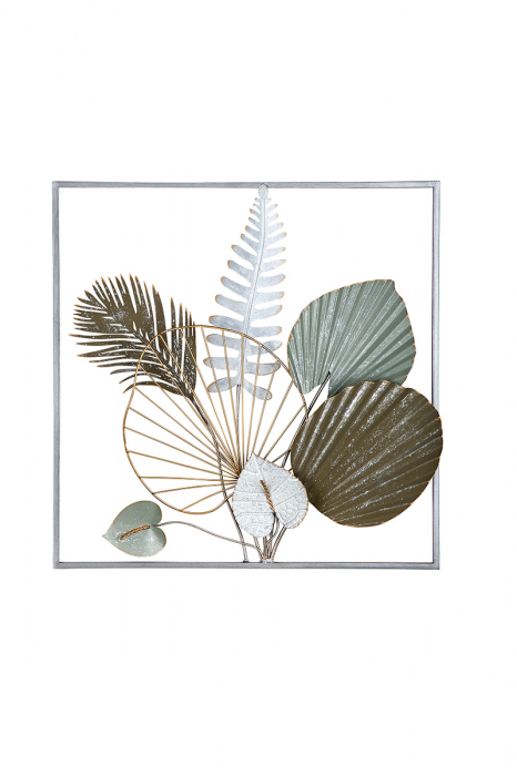 Set 3 decoratiuni pentru perete Calais, Metal, Multicolor, 5x50x50 cm [5]