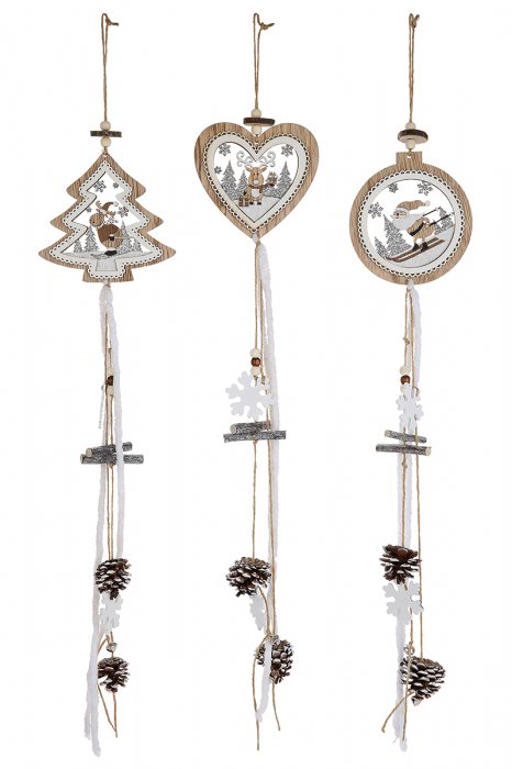 Set 3 decoratiuni X mas TREE, lemn, 12x4.5x70 cm [2]