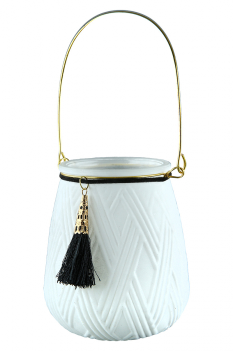 Set 3 felinare Rido, Sticla, Multicolor, 8x10 cm [7]