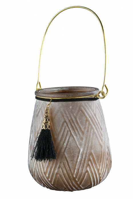 Set 3 felinare Rido, Sticla, Multicolor, 8x10 cm [8]