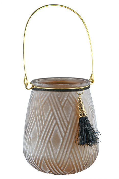 Set 3 felinare Rido, Sticla, Multicolor, 8x10 cm [3]