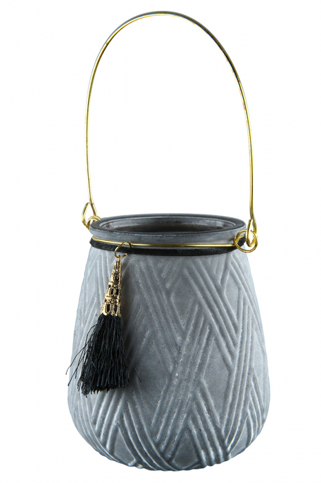 Set 3 felinare Rido, Sticla, Multicolor, 8x10 cm [4]