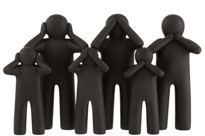 Set 3 figurine asortate, Compozit, Negru, 13x7x30 cm [3]