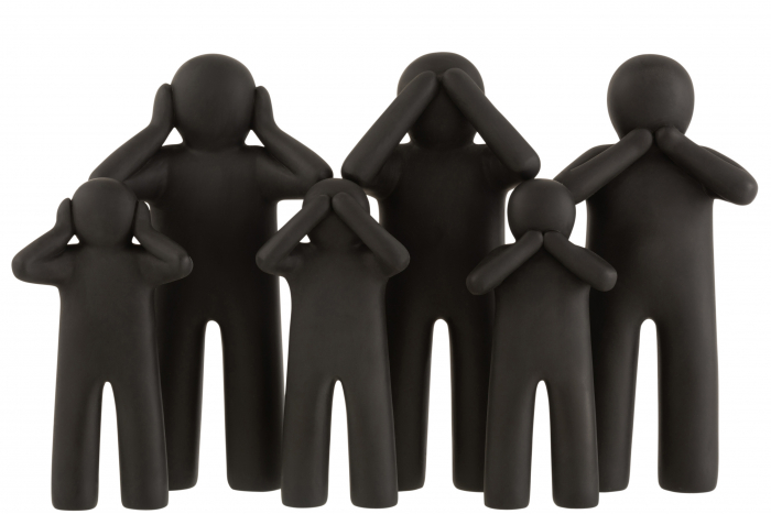 Set 3 figurine asortate, Compozit, Negru, 19x10x41 cm [2]