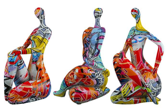 Set 3 figurine Street Art, Rasina, Multicolor, 13x21x14 cm [7]