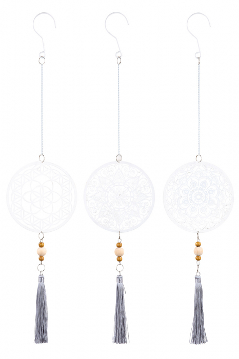 Set 3 ghirlande Kaleidoscope, Metal, Alb, 2x13x58 cm [2]