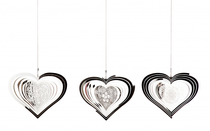 Set 3 ghirlande Mandala, otel, argintiu, 23x70 cm [2]