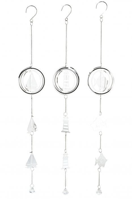 Set 3 ghirlande Maritim, otel, argintiu, 10x67 cm [2]