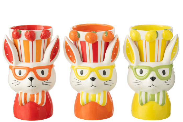 Set 3 ghivece Rabbit, Ass 3, 16x14x25.5, Ceramica [3]