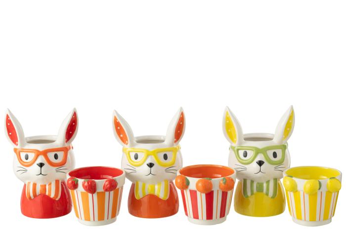 Set 3 ghivece Rabbit, Ass 3, 16x14x25.5, Ceramica [2]