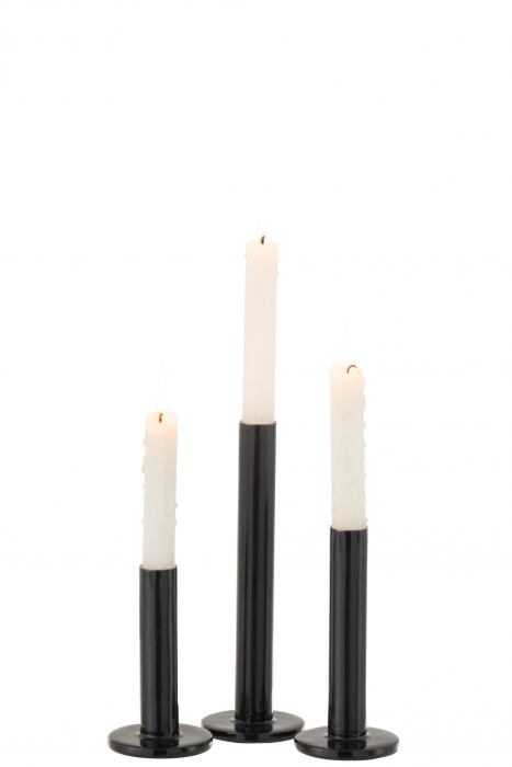 Set 3 suporturi pentru lumanari Jolipa, Metal, Albastru, 7x7x22 cm [2]