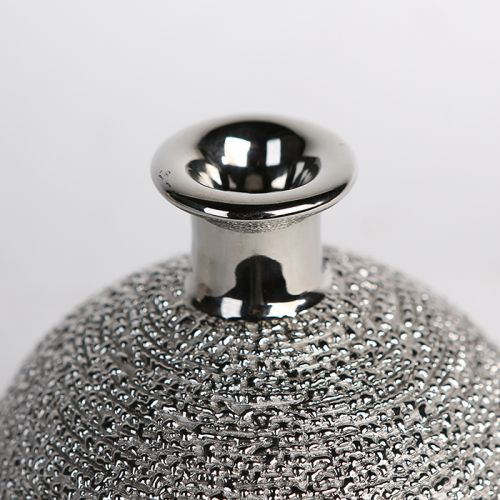 Set 3 vaze Miro ceramica glazurata, argintiu, 15x9 cm, 12x9 cm,8x9 cm [3]