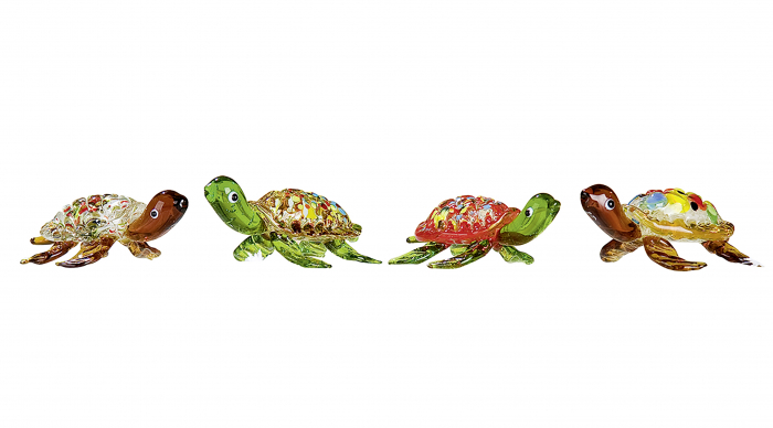 Set 4 deco TURTLE, sticla, 7.5X5X3 cm [2]