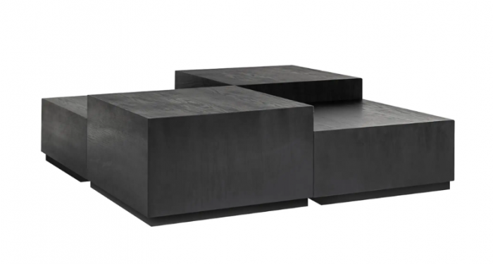 Set 4 masute Tetrad, negru, lemn furniruit, 130 x 40 cm [7]