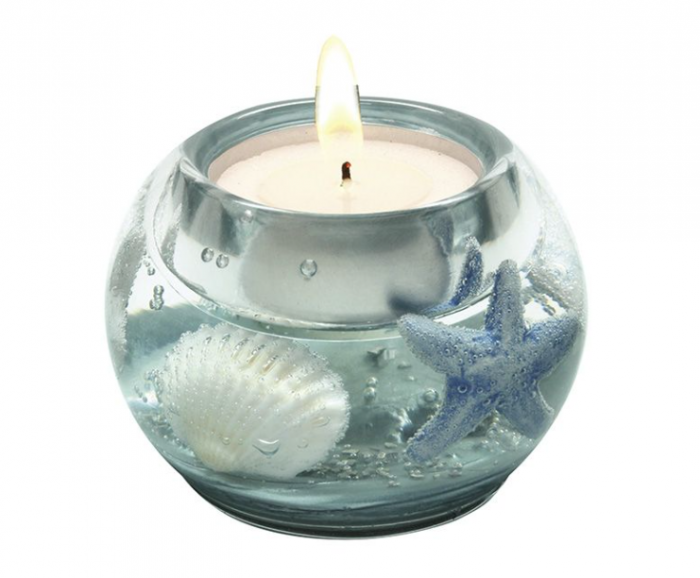 Set 4 suporturi lumanari SEASIDE, sticla, 7x4 cm [2]