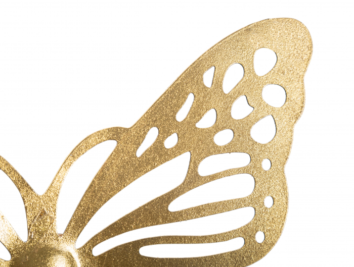 Set 4 decoratiuni Butterfly, Fier, Auriu, 29/19/16/12x35/25/20.5/16x2/2/2/2 cm [5]