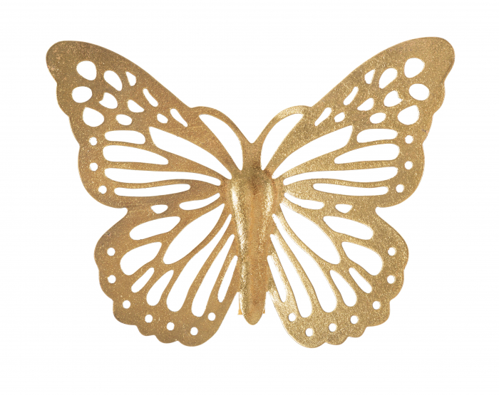 Set 4 decoratiuni Butterfly, Fier, Auriu, 29/19/16/12x35/25/20.5/16x2/2/2/2 cm [3]