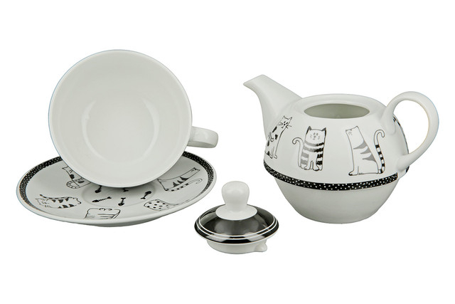 Set ceai pentru o persoana, FUNNY CAT, 16X14 cm [3]
