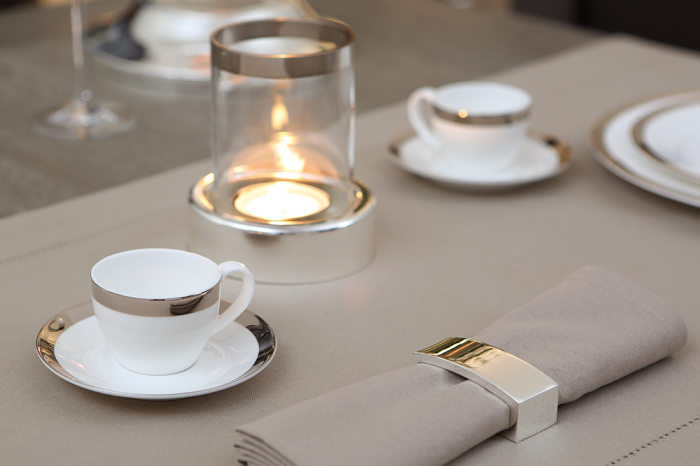 Set ceasca si farfurie pentru cafea PLATINUM, portelan,5.5x6.5 cm [4]