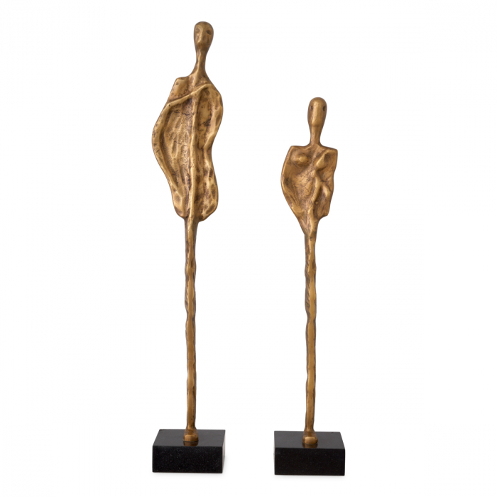 Set de 2 figurine, Dual, finisaj din alamă cu aspect vintage [3]