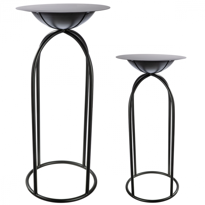 Set de 2, Postament decorativ, Metal, negru, PU 1, H 99 cm, D 35 cm [2]