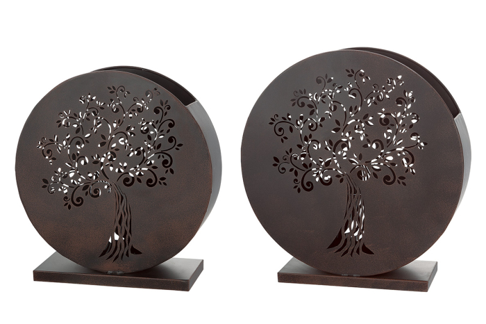 Set de 2, Suport lumanare, „Gartenbaum”, Metal, maro, PU 1, L. 13 cm [4]