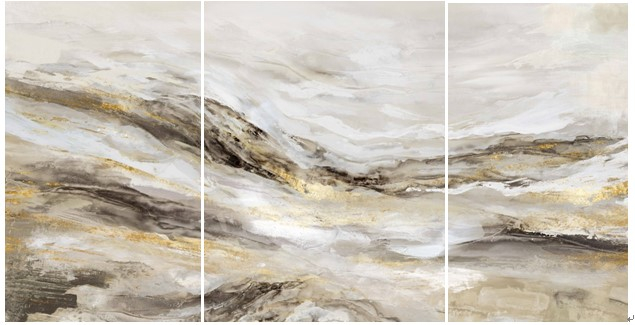 Set de 3 tablouri Monty, lemn de pin/panza, multicolor, 45X2.7X80-60X2.7X80 cm [4]