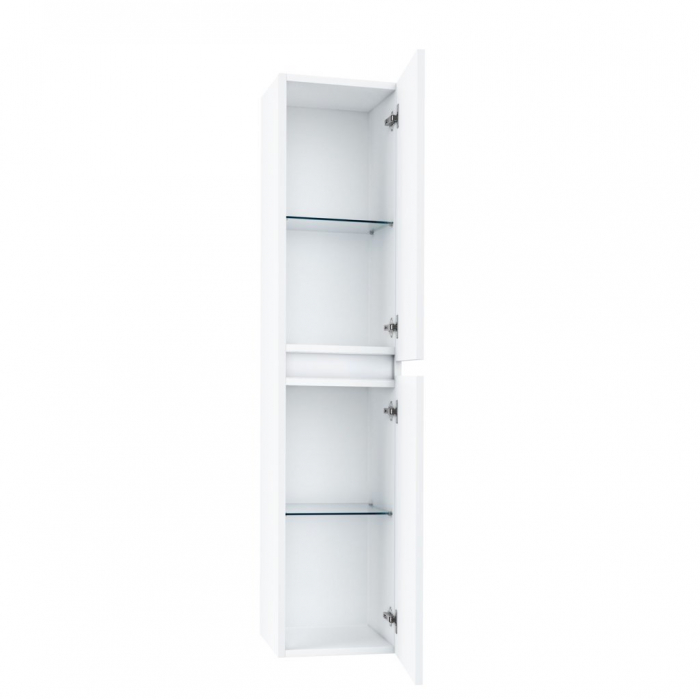 Set de baie cu 6 piese PERTH, Melamina/Aluminiu/Abs/Sticla/Ceramica/Metal, Alb, 101x46.5x190 cm [8]