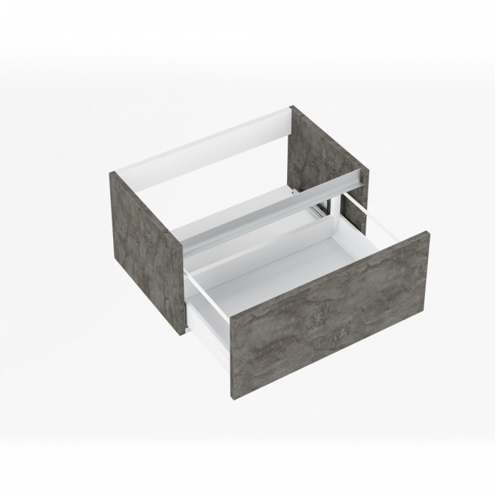 Set de baie cu 6 piese PERTH, Melamina/Aluminiu/Abs/Sticla/Ceramica/Metal, Gri, 140x46.5x190 cm [2]