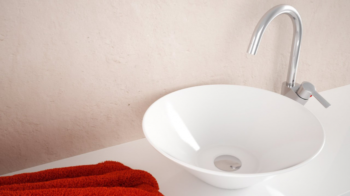 Set de baie cu 6 piese PERTH, Melamina/Aluminiu/Abs/Sticla/Ceramica/Metal, Maro, 142x46x190 cm [2]