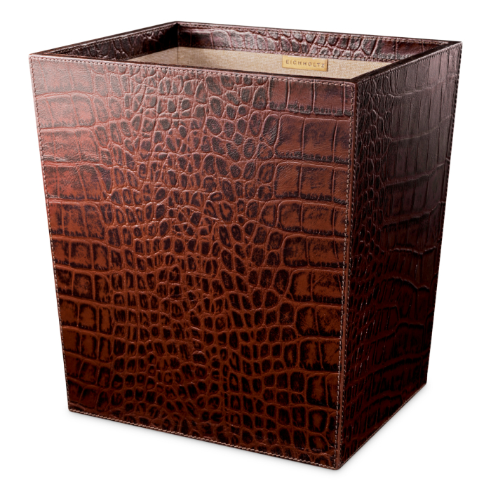 Set de birou Scaleo crocodil in relief, piele maro antica, set de 3 [3]