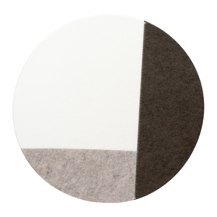 Set de masă, rotund, Melano, Pâslă, crem, PU 16, 2 buc. asortat, D. 38 cm [3]