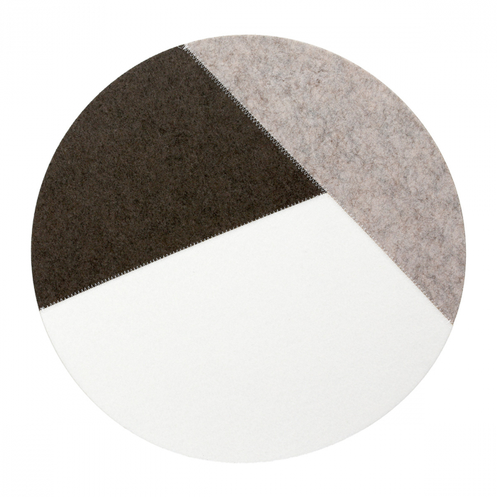 Set de masă, rotund, Melano, Pâslă, crem, PU 16, 2 buc. asortat, D. 38 cm [2]