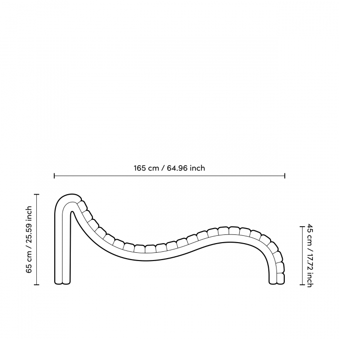 Sezlong/ Pat de zi Pioneer, bouclé gri, Dims: W. 165 | D. 61.5 | H. 65 | SH. 45  (CM) [7]
